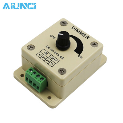 

LED Dimmer Switch DC 12V-24V 8A Adjustable Brightness Lamp Bulb Strip Driver Single Color Light Power Supply Controller