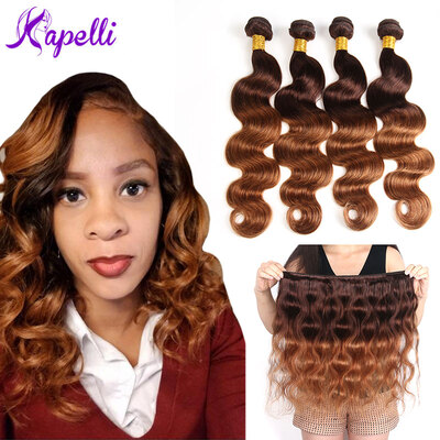 

7A Brazilian Virgin Hair Body Wave Ombre Hair Extensions 4Pcslot Cheap Brazilian Hair Weave Bundles Soft Ombre Human Hair T430