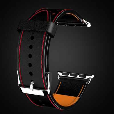 

BIAZE apple watch strap leather suitable for Watch1 Series2 Series3 mesh belt 42mm-black