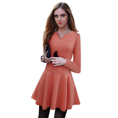 

Lovaru ™HOT SALE 2015 новое платье случайные о-образным вырезом с длинным рукавом мяч ул оснастки высокого качества типа элегантные платья