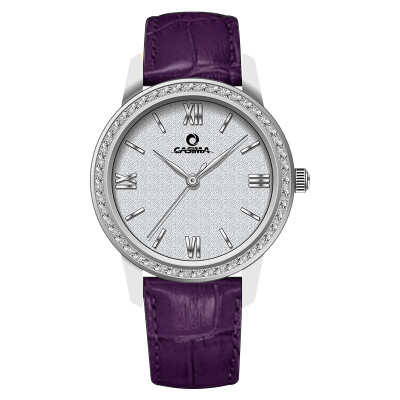 

New luxury brand Women watches fashion casual elegant purple quartz wristwatch leather strap Women Waterproof 100m CASIMA 6601