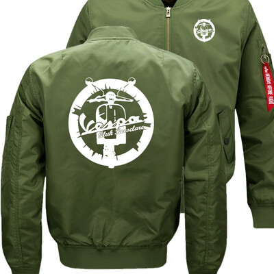 

Vespa vintage motorcycle Bomber Flight Flying Jacket Winter thicken Warm Zipper Men Jackets Anime Mens Casual Coat