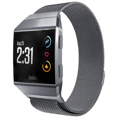 

Magnetic Closure Clasp Mesh Loop Milanese Stainless Steel Metal Ionic Sport Band Accessories for Fitbit Ionic Smartwatch More
