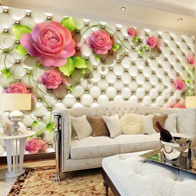 

Custom Any Size Photo Wallpaper Modern Fashion Red Rose Flower Wall Mural Wallpaper Bedroom Living Room Sofa Backdrop Wall Paper