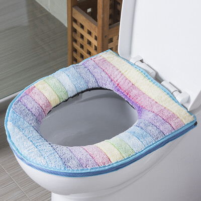 

Ou Runzhe toilet seat zipper toilet seat ring flannel toilet seat rainbow color