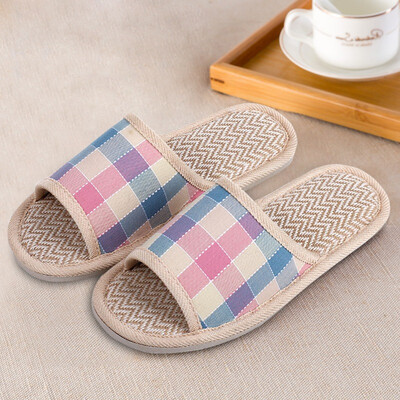

Jingdong supermarket lover home linen slippers fashion plaid floor dragged red grid 3738 LJ815012