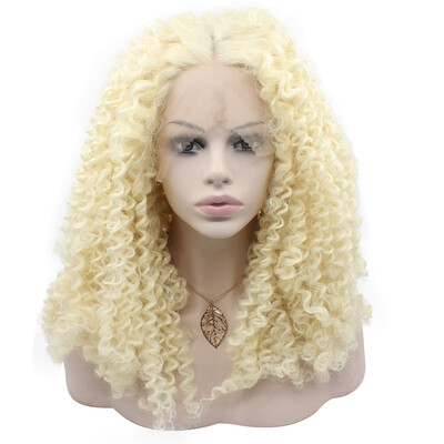 

Long 613 Blonde Curly Swiss Lace Front Wig Synthetic