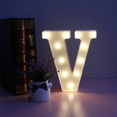 

WH 26 Буквы Белый светодиодный ночник Marquee Sign Alphabet Lamp на день рождения Свадебная вечеринка Спальня Стена Висячие украше