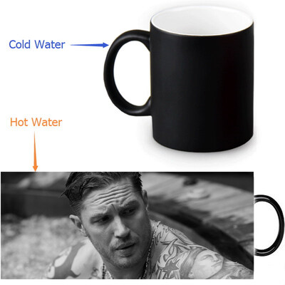 

Tom Hardy 350ml/12oz Heat Reveal Mug Color Change Coffee Cup Sensitive Morphing Mugs Magic Mug Milk Tea Cups