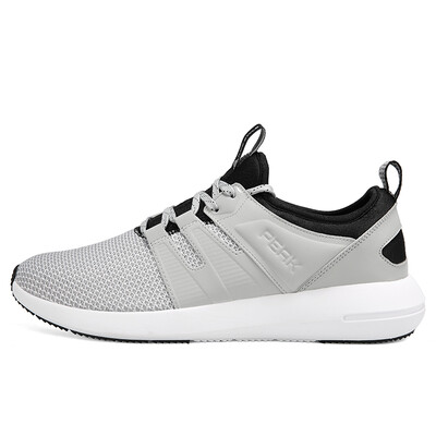 

PEAK mens casual shoes Korean version of the trend sports running fashion wild one pedal lazy shoes DE810441 cold light gray 45 yards