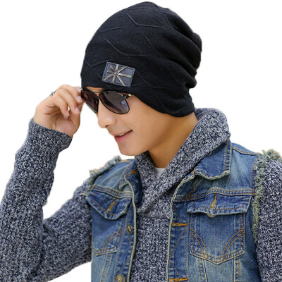 

MAXVIVI wool cap male wave meter flag plus velvet knit cap MMZ743021 black
