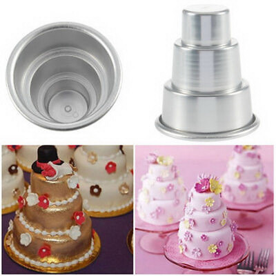 

DIY Mini 3-Tier Cupcake Pudding Chocolate Cake Mold Baking Pan Mould Party