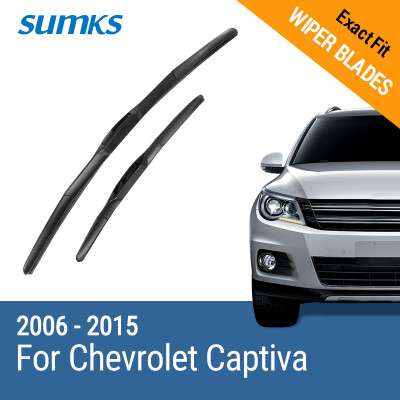 

SUMKS Wiper Blades for Chevrolet Captiva 24"&16" Fit Hook Arms 2006 2007 2008 2009 2010 2011 2012 2013 2014 2015