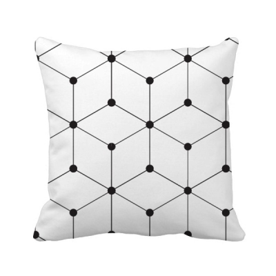 

Hexagon Line Art Grain Illustration Pattern Square Throw Pillow Insert Cushion Cover Home Sofa Decor Gift