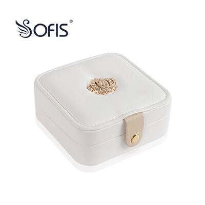 

SOFIS portable jewelry box crown small jewelry box jewelry storage box necklace ring earrings box jewelry box jewelry box Japan&South Korea gift female
