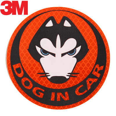

3M reflective dogincar safety warning car scratches car stickers car stickers diameter 10cm fluorescent yellow green
