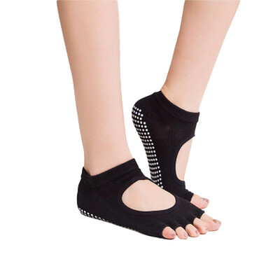 

Ladies Fashion Cotton Yoga Socks Sports Non-slip Silica Gel Five Toes Socks Women Belly Dance Ballet Dance Half Toe Design Socks