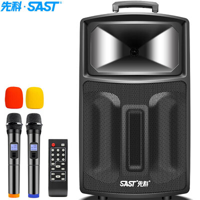 

SAST ST-1701W 12 Inch Portable Outdoor Outdoor Rod Active Power High Power Battery Card Dual Microphone Square Dance Speaker Black