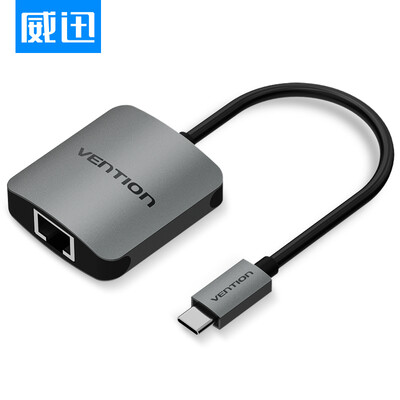 

VENTION Type-C to 100M network card RJ45 network port adapter adapter Apple MacBook notebook network cable adapter 01 m gray CFGHA