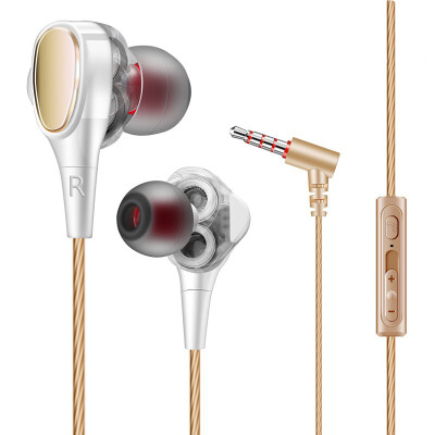 

New heavy bass double moving earplugs, universal high-definition microphone earplug HIFI earplugs