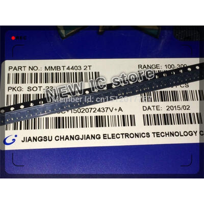 

Free shipping 3000PCS Original New MMBT4403 MMBT4403LT1G 2T SOT23 MMBT4403LT1 2N4403 600mA 40V SOT-23 PNP SMD Transistor