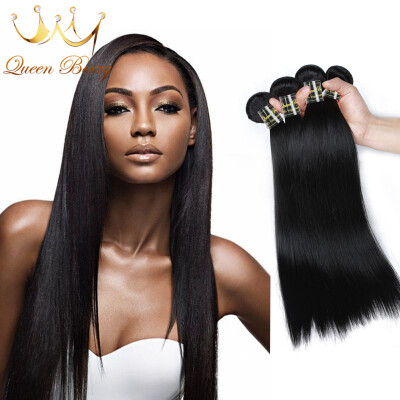 

Malaysian 8A Virgin Straight Hair Queen Berry Hair Products 100% Unprocessed Human Hair Bundles Naturl Black Color