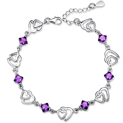 

Yoursfs® 925 Silver Zircon Hearts Bracelet Fashion Silver Jewelry