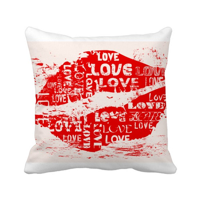 

Valentines Day Keyword Love Kiss Square Throw Pillow Insert Cushion Cover Home Sofa Decor Gift
