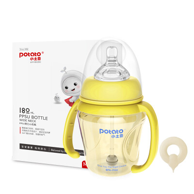 

Small potato wide caliber ppsu bottle with handle straw drop baby bottle newborn bottle 180ml