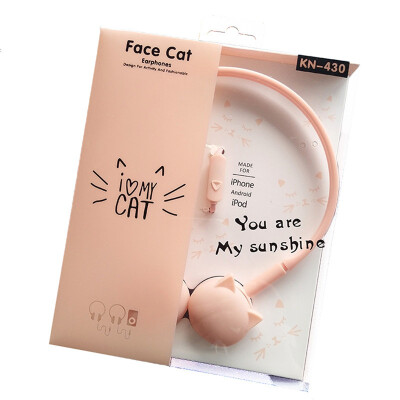 

Cute Cat Colored Stereo Pink Headphones Headset Earphones for Samsung Xiaomi mp3 Kids Student Birthday Gifts With Retail box