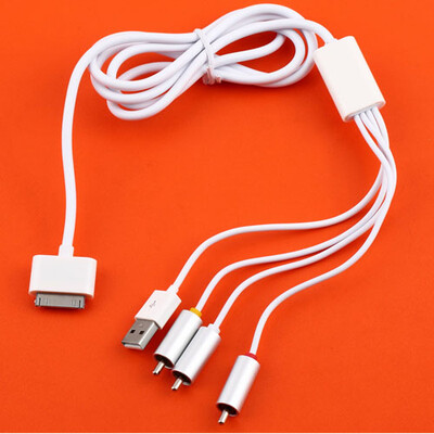 

композитного тв RCA av кабеля зарядного устройства для iPhone 4s 4 iPad 3 2 Touch