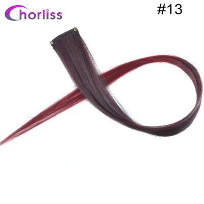 

Chorliss Clip In One Piece Hairpieces Ombre Synthetic Clip on Hair Extensions Colored Long Straight Fake Hair for Women Children