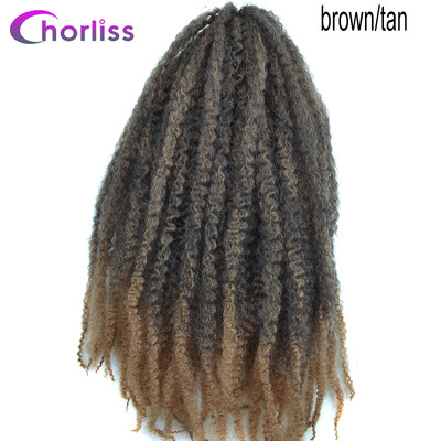 

Chorliss 18" Ombre Synthetic Braiding Hair Extensions Afro Kinky Twist Braids Hair Bundles Crochet Braids 100gpack Burgundy 1pc