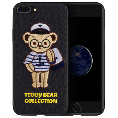 

Teddy Collection Apple 87Plus Mobile Shell iPhone87Plus Cartoon Cover Creative 3D Three-dimensional Embroidery All-inclusive Drop Soft shell Teddy Sailor