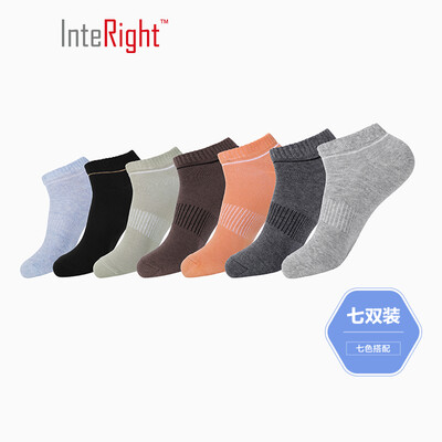 

INTERIGHT boat socks mens cotton multi-color mood socks seven pairs of boxed mixed color