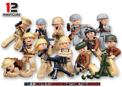 

Sluban WWII Army Minifigures 1PCs Random Model Sliver