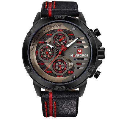 

NAVIFORCE Mens Watches Top Brand Luxury Waterproof 24 hour Date Quartz Watch Man Leather Sport Wrist Watch Men Waterproof Clock