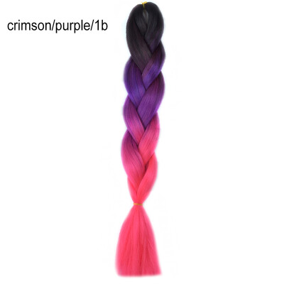 

Chorliss 24"65cm Synthetic Hair Extensions Jumbo Crochet Braids Ombre Braiding Hair For Women Pink Purple Blonde Bug Gray