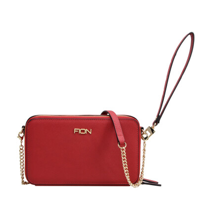 

FION zipper crossbody bag ladies leather clutch bag FCAWPBA027PIKPIK01 pink