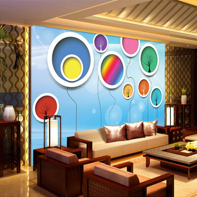 

Custom Mural Wallpaper 3D Stereoscopic Circles Abstract Flower Tree Murales De Pared 3D Childrens Room Bedroom Wallpaper Walls
