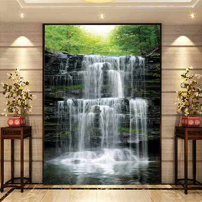 

Custom Wall Mural Papel De Parede 3D Waterfall Landscape Living Room Entrance Photo Background Wall Papers Home Decor Wallpaper