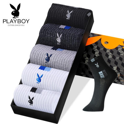 

Playboy sports mens socks cotton sweat thick socks male 2894-5 double color mixing