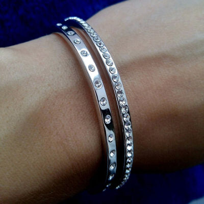 

Simple women's bangle crystal bracelets white gold color best personalized silicone bracelets for women