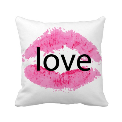 

Light Pink Lip Valentines Day Kiss Square Throw Pillow Insert Cushion Cover Home Sofa Decor Gift