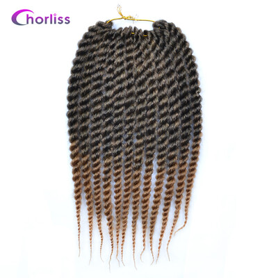 

Chorliss 12" Synthetic Ombre Color Braiding Hair Extensions Mambo Twist Crochet Braids Hair burgundy 75gpack