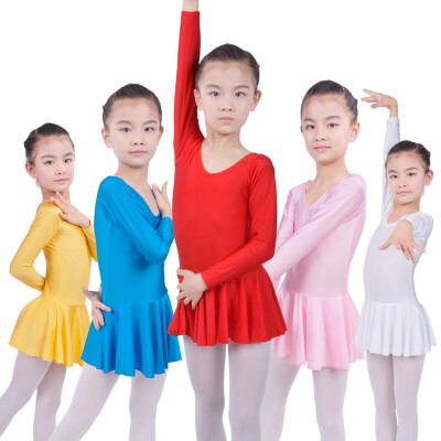 

Long sleeved Spandex Gymnastics Leotard for Girls Ballet Latin Dance practice Clothing Kids Dance Wear