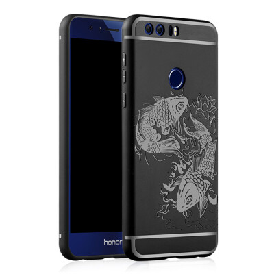 

GRASALE case For Huawei Honor 8 Luxury Soft silicone Fish pattern Protective back cover for huawei honor8