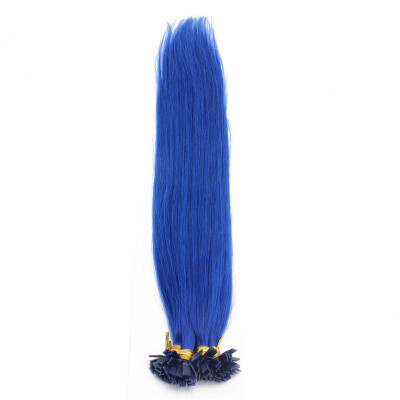 

1g/s 100g Human Remy Hair Blue Keratin Flat tip Hair Extensions