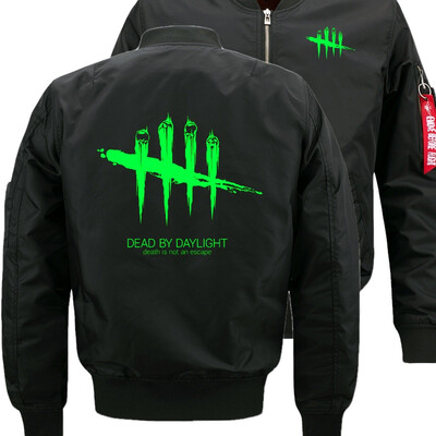 

Dead by Daylight Luminous Logo Bomber Flight Flying Jacket Winter thicken Warm Zipper Men Jackets Anime Mens Casual Coat