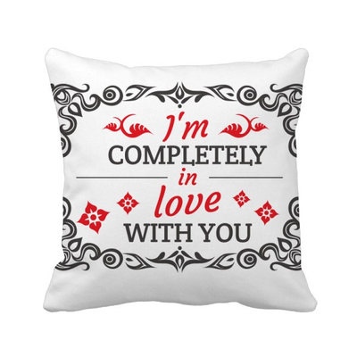 

Im Completely in Love With You Valentine Square Throw Pillow Insert Cushion Cover Home Sofa Decor Gift